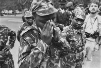 Fig. 62. A picture of a soldier expressing despair at the funeral of President Samora Machel.