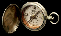 Eric Sevareid’s nickel-plated, cased magnetic compass that guided the 1930 canoe trip to Hudson Bay.