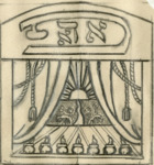 A pencil sketch of a logo with the letters spelling out FADA on the top and a stage lit by seven candles below. Behind the curtain is a road leading to a rising sun.