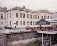 Color photograph of the Police Station in Visegrad which was used as a detention camp in 1992.
