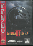 Box for SEGA Genesis Mortal Kombat II cartridge, with MA-17 rating.