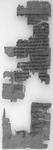 Petition wegen des unrechtmäßigen Verkaufs von Grundstücken; PoimenonKome, 6. Juli 137 v.Chr. Black and white image of the front of a piece of papyrus with writing on it.