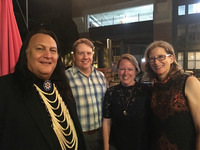 Photograph of Bill Miller, Chris Harvey, Sarah Eyerly, and Rachel Wheeler—all standing and facing the camera—in Richmond, Virginia.