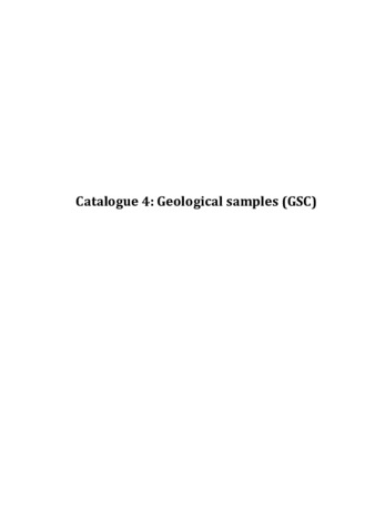 Catalogue entries for each geological sample analysed, including photographs, thin sections and photomicrographs.