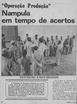 Fig. 44. Coverage of Operação Produção printed in Tempo, including an almost full-page black-and-white halftone that shows relocated populations lined up in front of state officials.