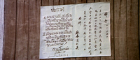 Writing in thai and chinese on a piece of paper