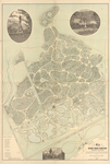 1883 map of Spring Grove Cemetery, adjoining Cincinnati: showing all burial lots with their numbers and sections, as laid out to date, together with about two thousand names of owners of the largest sized lots and location of a number of the principal monuments. Map clearly shows the difference between the original sections designed by Howard Daniels and those with a much more open plan designed by Adolph Strauch.