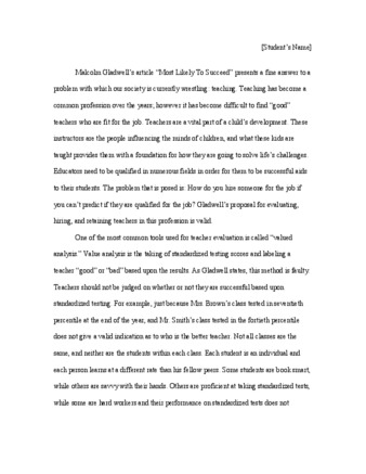 Directed Self Placement Essay response to 2009 prompt.