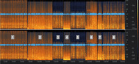 A spectrogram of an episode of Homecoming showing distinct differences between eight segments of the piece.