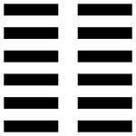 A hexagram with six solid black lines