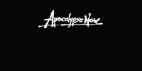 The brushed title of "Apocalypse Now," white letters on a black background, evokes East Asian calligraphy.