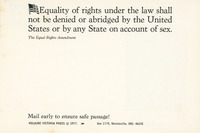 Under the proposed amendment, at the bottom of the card: “Mail early to ensure safe passage.” Plenty of space for a message.