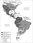 Map of Central and South American Republics in 1826 and Their Participation in the Congress of Panama