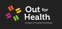Logo with “Out for Health” in large white letters against a black background