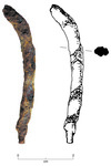 Photograph and drawing of iron shaft fragment.