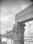 Photograph of the Temple of Castor and Pollux at Cora. Detail of the surviving exterior Corinthian order of the pronaos.