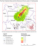 Map showing counties in Sichuan province of China where post-­earthquake data was collected