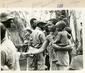 Fig. 21. A photographic example of how Frelimo photographers documented the connections between Frelimo soldiers and populations living in liberated areas, in this case evident through an image of Frelimo shaking of hands of local populations.