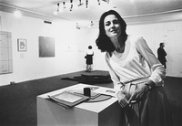 Gallery show, gallerist Virginia Dwan in her gallery