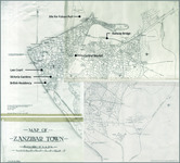 Map depicting where colonial urban projects were located in Zanzibar City.