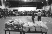 Photograph of food being displayed during a Codespa meeting with municipal authorities.