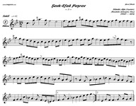 The first section of the Şevf-evzâ peşrev by Tanburi Nûman Ağa, demonstrating the sparseness of the modern sheet music version