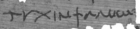 Photograph with detail for the writing of Tychinphalbo in PSI XV 1532.