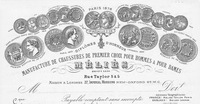 Stationery letterhead for Méliès shoe manufacturers, Paris 1878, displaying two rows of first place medals from various expositions.