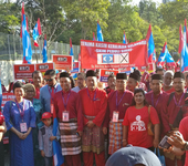 A photograph of candidates of Hulu Langat Constituency standing in a row on Nomination Day for the 2018 Malaysian general election