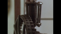 Close-up of the gears of a tower clock