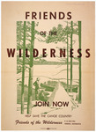 An illustrated poster advertising the organization "Friends of the Wilderness."