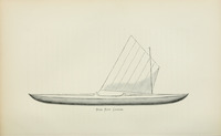 Roy Roy canoe, as illustrated by Nathaniel Bishop in his Voyage of the Paper Canoe, published in 1878.