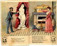 Page six shows that the master's classical white statue of a woman is all clean and sparkling bright thanks to Sapolio soap as is the room where the lady of the house and her son reside on page seven of the booklet.