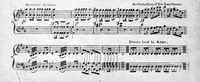 Figure 1.1. Eighteenth-century musical score for James Hewitt, The Battle of Trenton, measures 21‒33