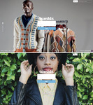 Two versions of the login page background. One photo is a fashionably dressed Black man, and the other is a fashionably dressed Black woman.