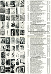 Sample page shows a partial list of eleven of the twenty-seven subject categories. List of over one hundred postcards with the card name, size, and price. Fifty postage stamp-size images of the cards.