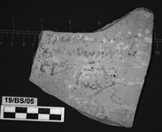 Fig 25: Ostraka 17 inscribed on convex side only, perpendicular to the throwing marks. Script is semicursive. It might be a receipt for cotton.