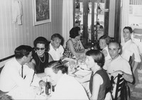 Dinner party, gallerist Leo Castelli with artists and collectors