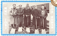 See Chapter 3 for long description. Five Black women dressed in warm street clothes, gloves, and various head coverings, all with shovels. They look at the viewer. Train cars in the background.