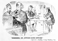 This cartoon captures both GIs’ possessive attitude toward enlisted women and their suspicion of officers’ purportedly roving eyes.