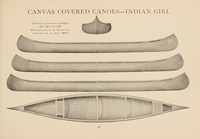 An illustrated catalog page for Rushton's Indian Girl canoe.