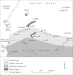 Adapted from James L. A. Webb,Desert Frontier: Ecological and Economic Change along the Western Sahel, 1600-1850 (Madison: University of Wisconsin Press, 1995), map 1.1, p. 6.