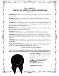 This image is the text of a Friendship Proclamation Issued by Oberlin City Council and delivered every year by Oberlin Mayor or city Manager to an annual Friendship Festival at Oberlin College. Identical Friendship Proclamations have been continuously adopted by the Oberlin City Council since 2010. The Proclamation consists of six preambular paragraphs reflecting on how friendship transcends ethnic, religious, political and cultural borders and therefore is valued universally. The operative paragraph of the proclamation declares support for an annual National American Friendship Day.