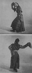Figure 6.2. Dai Ailian performs Tibetan dance in long dress with striped apron. She stamps her feet in boots with thick, flat soles and flings long sleeves over one shoulder.
