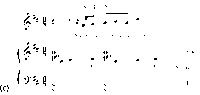 Annotated musical notation showing a melody with lyrics “You think, what do you want?” and an accompaniment. The accompaniment is labeled as scale-­degrees 1-­2-­5 with a moving line of scale-­degrees 5-­6-­7.