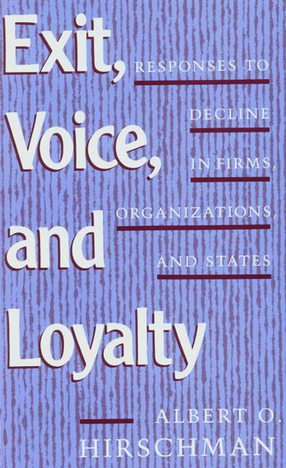 Cover image for Exit, voice, and loyalty: responses to decline in firms, organizations, and states