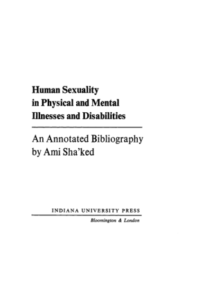 Cover image for Human Sexuality in Physical and Mental Illnesses and Disabilities
