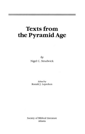 Cover image for Texts from the pyramid age