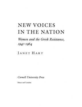 Cover image for New voices in the nation: women and the Greek Resistance, 1941-1964