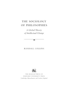 Cover image for The sociology of philosophies: a global theory of intellectual change